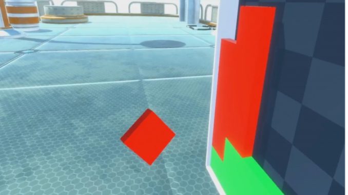 VRならでは、つかんで投げるテトリス